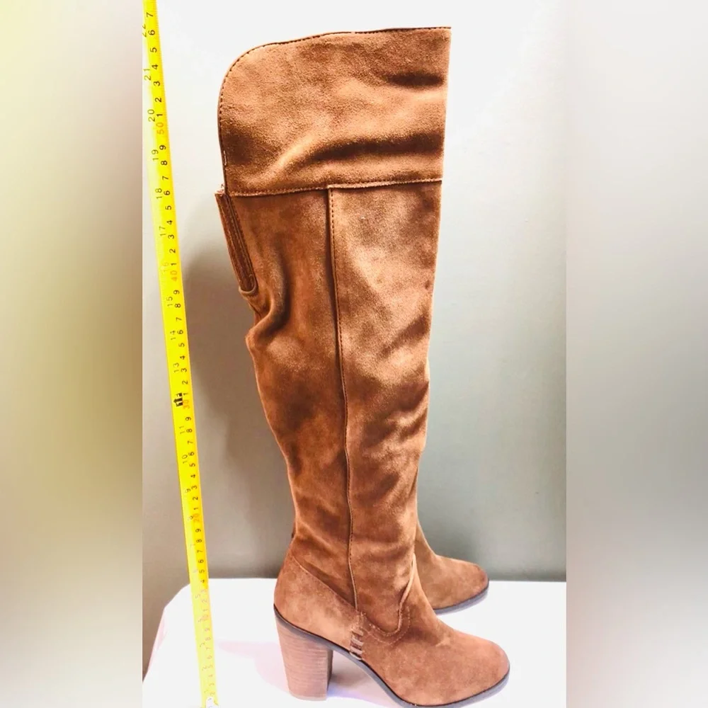 Dolce Vita Womens Brown Suede Heeled Knee High Boots Anthropologie Size 6? 6.5?